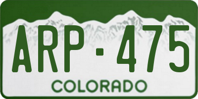 CO license plate ARP475