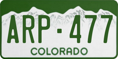 CO license plate ARP477