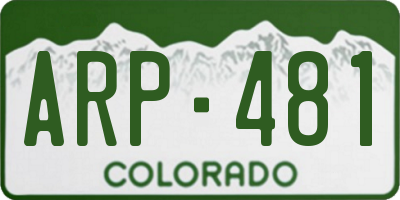 CO license plate ARP481