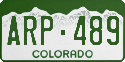 CO license plate ARP489