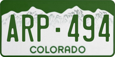 CO license plate ARP494