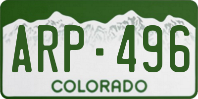 CO license plate ARP496
