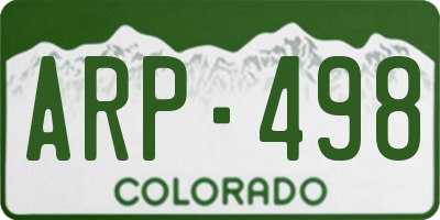CO license plate ARP498