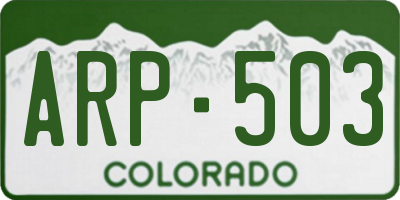 CO license plate ARP503