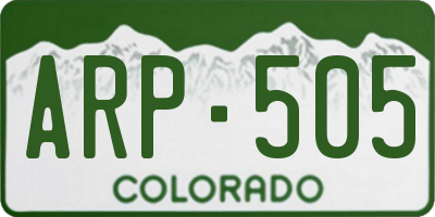 CO license plate ARP505