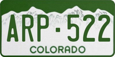 CO license plate ARP522