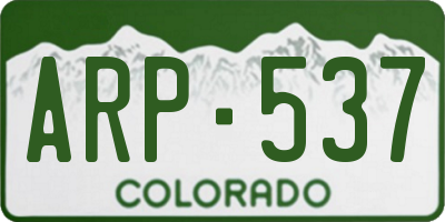 CO license plate ARP537