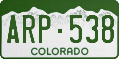 CO license plate ARP538