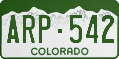 CO license plate ARP542