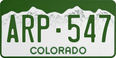 CO license plate ARP547