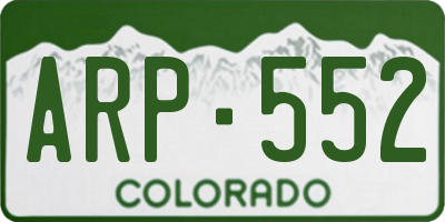 CO license plate ARP552