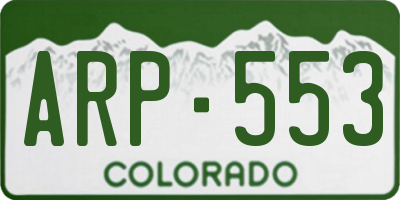 CO license plate ARP553