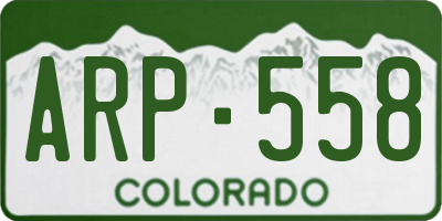 CO license plate ARP558