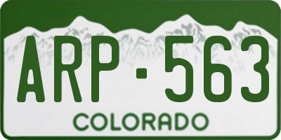 CO license plate ARP563