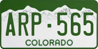 CO license plate ARP565
