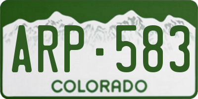 CO license plate ARP583