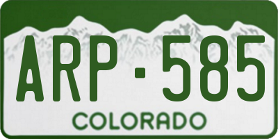 CO license plate ARP585