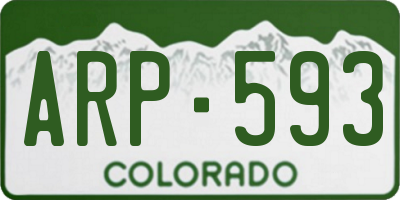 CO license plate ARP593