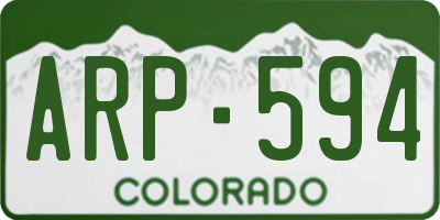 CO license plate ARP594