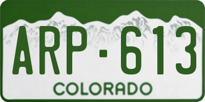 CO license plate ARP613
