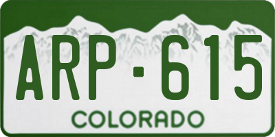 CO license plate ARP615
