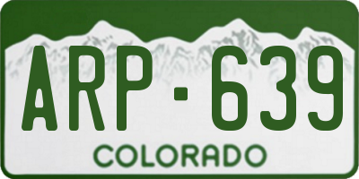 CO license plate ARP639