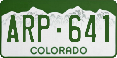 CO license plate ARP641