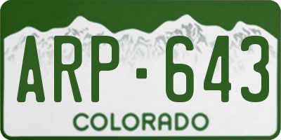 CO license plate ARP643