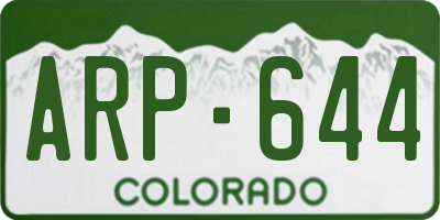 CO license plate ARP644