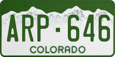 CO license plate ARP646