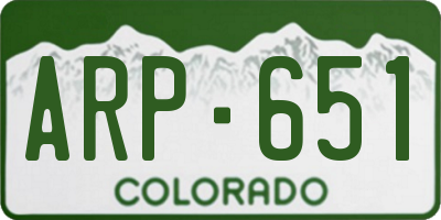 CO license plate ARP651