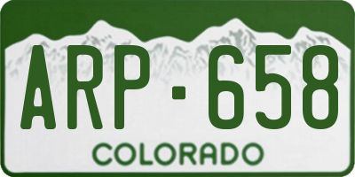 CO license plate ARP658