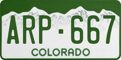 CO license plate ARP667