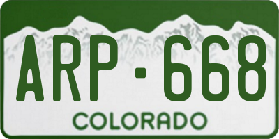 CO license plate ARP668