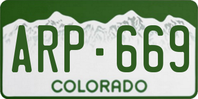CO license plate ARP669