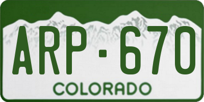 CO license plate ARP670