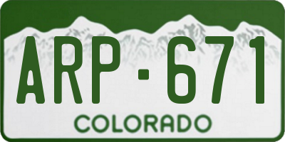 CO license plate ARP671