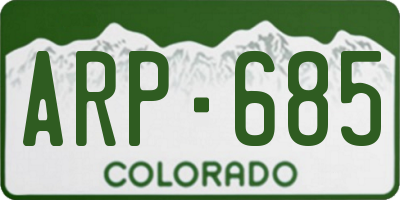 CO license plate ARP685