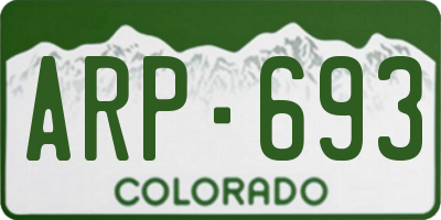 CO license plate ARP693