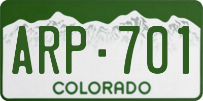 CO license plate ARP701