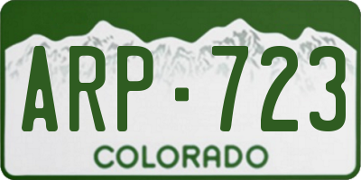CO license plate ARP723