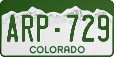 CO license plate ARP729