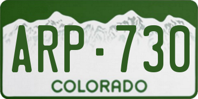 CO license plate ARP730