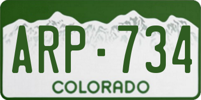 CO license plate ARP734