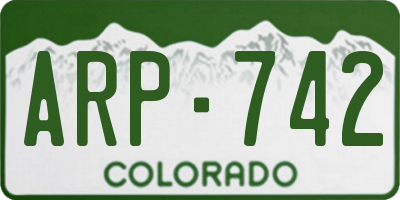 CO license plate ARP742