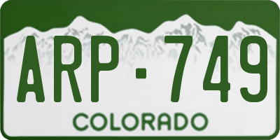 CO license plate ARP749