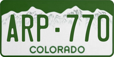 CO license plate ARP770