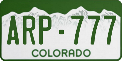 CO license plate ARP777