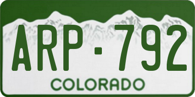 CO license plate ARP792