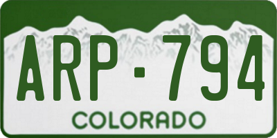 CO license plate ARP794